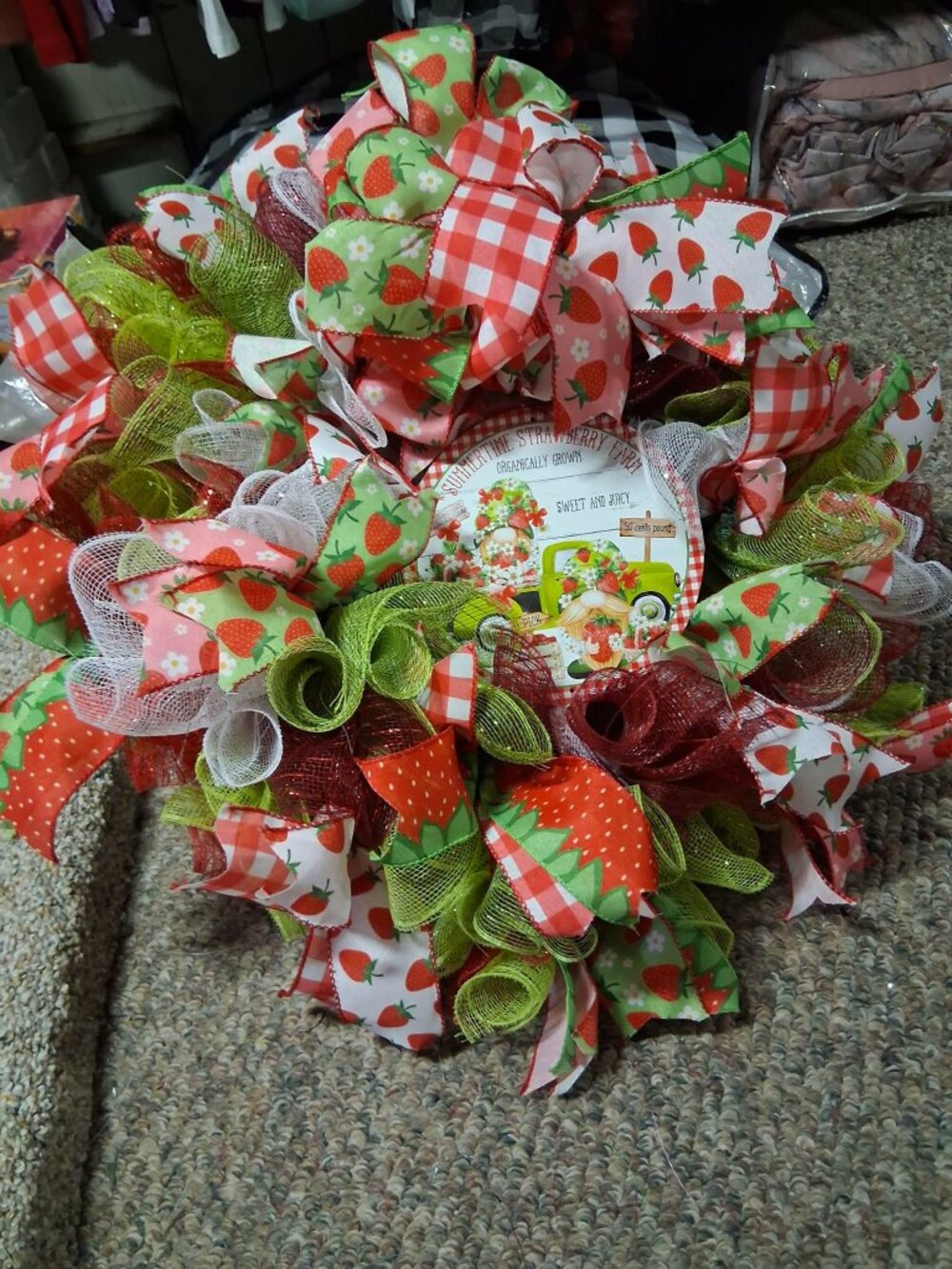 Handmade Strawberry themed wreath